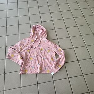 NWT Juniors 1X plus Mighty Fine Sketchy Celestial Allover Crop Hoodie Sweatshirt